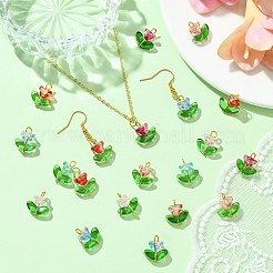 Glass Flower Pendants&nbsp;PALLOY-CJ00038