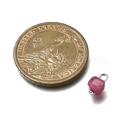 天然のカラフルなトルマリンのファセットテーブルカットキューブチャーム  真鍮のループを有します  プラチナ  10x5x5mm  穴：2mm&nbsp;PALLOY-JF04367-02