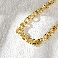 女性と男性のための真鍮リングリンクチェーンブレスレット  長持ちメッキ  ラックめっき  カドミウムフリー＆鉛フリー  18KGP本金メッキ  7-5/8インチ（19.3cm）&nbsp;BJEW-K273-09G