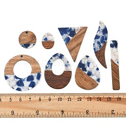 Walnut Wood & Transparent Resin Pendants&nbsp;WD-CBA583A-02