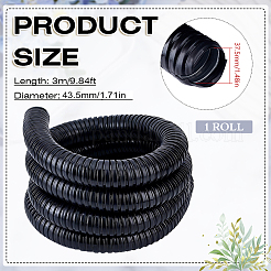PVC断熱ホースパイプ  導チューブチューブ  ブラック  43.5mm  3 m /ロール&nbsp;AJEW-WH0643-016C