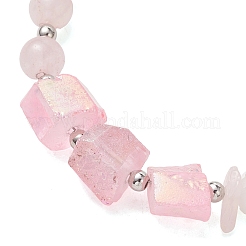 Natural Rose Quartz Beaded Bracelets for Women&nbsp;BJEW-TA00713-01