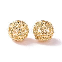 Brass Hollow Round Beads&nbsp;LS-KK-P226-12CG