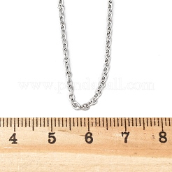変色しない304ステンレススチールネックレス  アズキチェーン  カニカン付き  ステンレス鋼色  23.6インチ（60cm）  2mm&nbsp;X-MAK-K004-07P