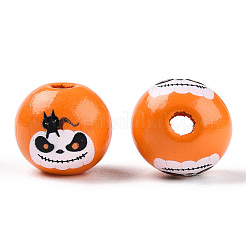 Halloween Theme Wood European Beads&nbsp;WOOD-N016-04B