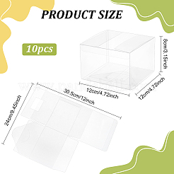 プラスチック製のギフト収納ケース  正方形  透明  12x12x8cm&nbsp;CON-WH0089-50