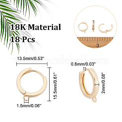 8 Pairs Brass Hoop Earring Findings&nbsp;KK-AR0002-74