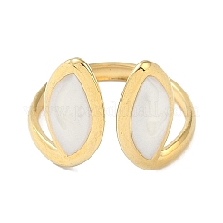 Ion Plating(IP) 304 Stainless Steel Enamel Horse Eye Open Cuff Rings for Women&nbsp;RJEW-L107-044G-01