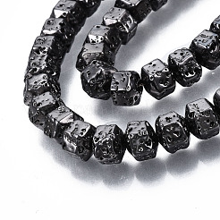 Electroplated Natural Lava Rock Beads Strands&nbsp;G-T114-64