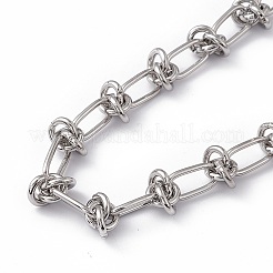 変色しない304ステンレススチール製コントリンクチェーンネックレス、男性用、女性用  ステンレス鋼色  15.94インチ（40.5cm）&nbsp;LS-NJEW-P269-02P