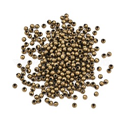 アイアン製スペーサービーズ  ラウンド  アンティークブロンズ  直径3mm  厚さ3mm  穴：1.2mm&nbsp;IFIN-E006-AB