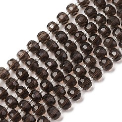 天然氷オブシディアンビーズ連売り  ロンデル  シードビーズで  多面カット  8x6mm  穴：1mm  約50個/連  15.43~15.55''（39.2~39.5センチメートル）&nbsp;G-T144-A01-01