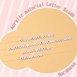 DIY アクリル文字ビーズ ストレッチ ブレスレット 作成キット  ミックスカラー  7x4mm  穴：1~1.8mm  28スタイル  50個/スタイル  1400pc&nbsp;DIY-YW0011-62