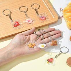 樹脂キーホルダー7個  鉄パーツ  ミックスカラー  9.5cm  7個/セット&nbsp;KEYC-FS00019