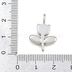 304ステンレススチールラインストーンペンダント  花のチャーム  ステンレス鋼色  22x15x5mm  穴：4x3mm&nbsp;RB-CBA40D0-04P-B