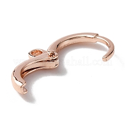 真鍮製のハギーフープピアス  水平ループ付き  ローズゴールド  14x11.5x3mm  穴：1.6mm  ピン：0.8mm&nbsp;KK-WH0044-67RG