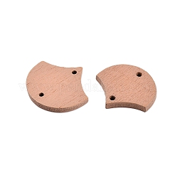 ポプラ材のリンクコネクター  染め  ファン  ビスク  18x19.5x2mm  穴：1.4mm&nbsp;WOOD-N016-16B