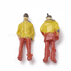 樹脂ビーズ  穴なし/ドリルなし  男  ミックスカラー  15~20x5~9x3~8mm&nbsp;RESI-N017-01
