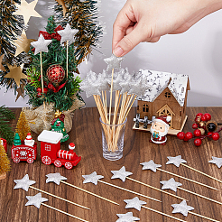 80Pcs Star Cloth Cake Insert Card Decoration&nbsp;AJEW-DC0003-54A