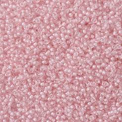 MIYUKIラウンドロカイユビーズ  日本製シードビーズ  （rr203)ピンク裏地クリスタル  8/0  3mm  穴：1mm  約422~455PCS /ボトル  10 G /ボトル&nbsp;SEED-JP0009-RR0203
