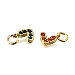 Brass Micro Pave Cubic Zirconia Pendants with Jumping Ring&nbsp;KK-V012-01G