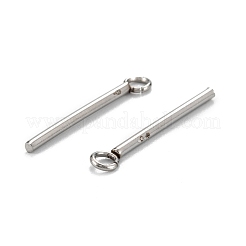 変色しにくい304ステンレススチールペンダント  コラム  ステンレス鋼色  18x3x1.2mm  穴：1.6mm&nbsp;STAS-Z034-20-20E-P