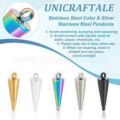 25Pcs 5 Colors 304 Stainless Steel Pendants&nbsp;STAS-UN0048-66