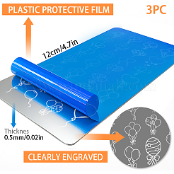 ステンレス鋼の DIY ネイルアート テンプレート  テンプレートツール  長方形  バルーン  12x6cm  3個/セット&nbsp;MRMJ-WH0092-274