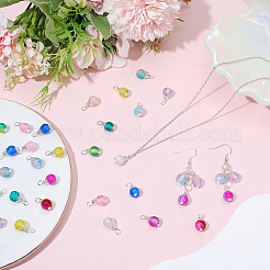 120Pcs 12 Colors Round Crackle Glass Pendants&nbsp;PALLOY-BM00015