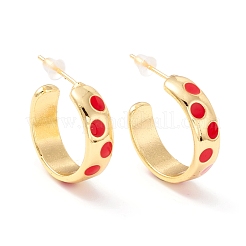 Real 18K Gold Plated Brass Stud Earrings for Women&nbsp;EJEW-I684-09G-RS