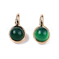 Natural Dyed & Heated Green Onyx Agate Charms&nbsp;G-N326-141B
