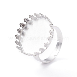 Adjustable 304 Stainless Steel Finger Rings Components&nbsp;STAS-WH0032-01B