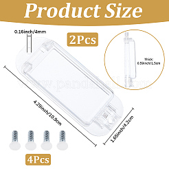 透明スイッチプラスチック保護カバー2個  長方形  透明  109x42x15mm  穴：4mm&nbsp;AJEW-CN0006-73
