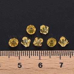 透明なアクリルビーズ  多面カット  双円錐形  オレンジ  5x4.5mm  穴：1.2mm  約12160個/500g&nbsp;MACR-S373-84-B03