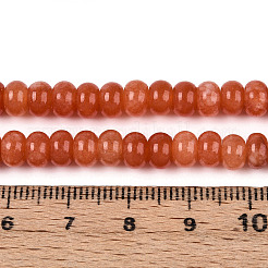 染め加工天然石ホワイトジェイドビーズ連売り  ロンデル  サンゴ  6~6.5x4~4.5mm  穴：1mm  約86~90個/連  14.57~15.16''（37~38.5センチメートル）&nbsp;X-G-T139-59A-06