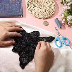 2Pcs Fabric with Tube Beads and Pearl Beads & Sequins Patches&nbsp;DIY-PH0038-13A