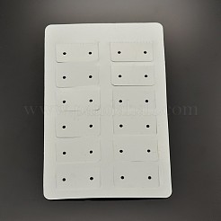 矩形のプラスチックディスプレイカード  ピアスに使用  ホワイト  120x75x0.5mm  穴：1mm&nbsp;TOOL-F002-10