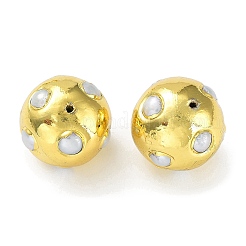 Rack Plating Brass Beads with Baroque Natural Keshi Pearl&nbsp;KK-K348-13G
