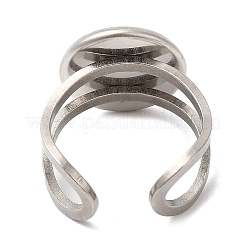 Non-Tarnish 304 Stainless Steel Open Cuff Findings&nbsp;STAS-R123-02A-P
