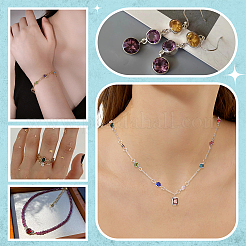 40Pcs 8 Colors Stainless Steel Pave Glass Faceted Flower Connector Charms&nbsp;STAS-PH0006-91