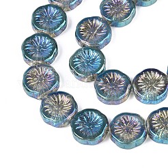 Half Electroplate Baking Paint Glass Beads Strands&nbsp;EGLA-K061-11A-AB09