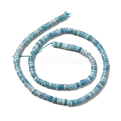 天然石ビーズ連売り  模造ラリマー  染め  ヒシビーズ  フラットラウンド/ディスク  空色  4.5x2mm  穴：1mm  約186~188個/連  15.04インチ（38.2cm）&nbsp;G-F730-03A