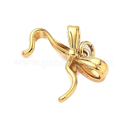 真鍮チャーム  蝶結び  丸カン付き  18KGP本金メッキ  12.5x17x4mm  穴：3mm&nbsp;KK-D364-12G