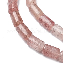 天然石ストロベリークォーツビーズ連売り  コラム  10x6mm  穴：1mm  約39個/連  15.35インチ（39cm）&nbsp;G-C135-G01-01