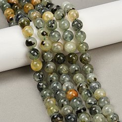 天然石プレナイトビーズ連売り  ラウンド  淡緑色  10mm  穴：1mm&nbsp;G-G457-10mm-03