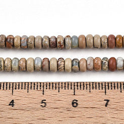 天然アクアテラジャスパービーズ連売り  印象ジャスパー  ロンデル  4~4.5x2~2.5mm  穴：0.7mm  約151~152個/連  15.16~15.35''（38.5~39センチメートル）&nbsp;G-T140-71B