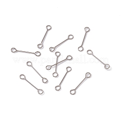 変色しない304ステンレススチールコネクタチャーム  棒状  ステンレス鋼色  15x2.5x0.5mm  穴：1.8mm&nbsp;STAS-G291-03A-P