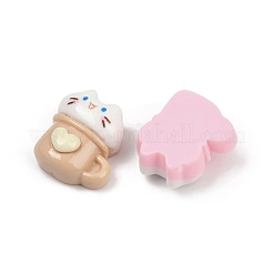 オペーク樹脂カボション  ランダムな色  猫型マグカップ  12.5x11.5x6mm&nbsp;RESI-K043-10F