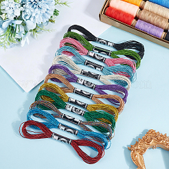 12 Skeins 12 Colors 12-Ply Metallic Polyester Embroidery Floss&nbsp;OCOR-CY0004-57