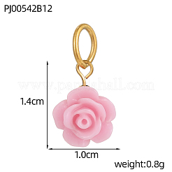 304ステンレススチール樹脂チャーム12個  花  イオンプレーティング（ip）  18KGP本金メッキ  ミックスカラー  14x10mm&nbsp;STAS-OY009-84G